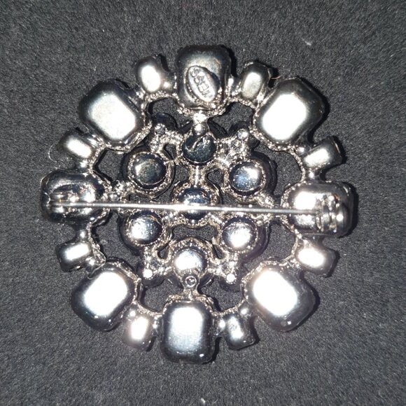 Magnificent Vintage WEISS Emerald Cut & Round White Rhinestone Statement Brooch - Picture 7 of 11